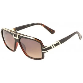 Square Art Deco Rounded Square Fashion Sunglasses - Brown Demi - CM1988ZX7RR $14.82