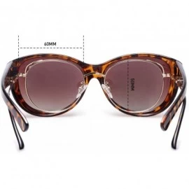 Oversized Fitover Sunglasses for Women Polarized UV Protection SJ2108 - C3 Yellow Tortoise Frame/Gradient Brown Lens - CM194A...