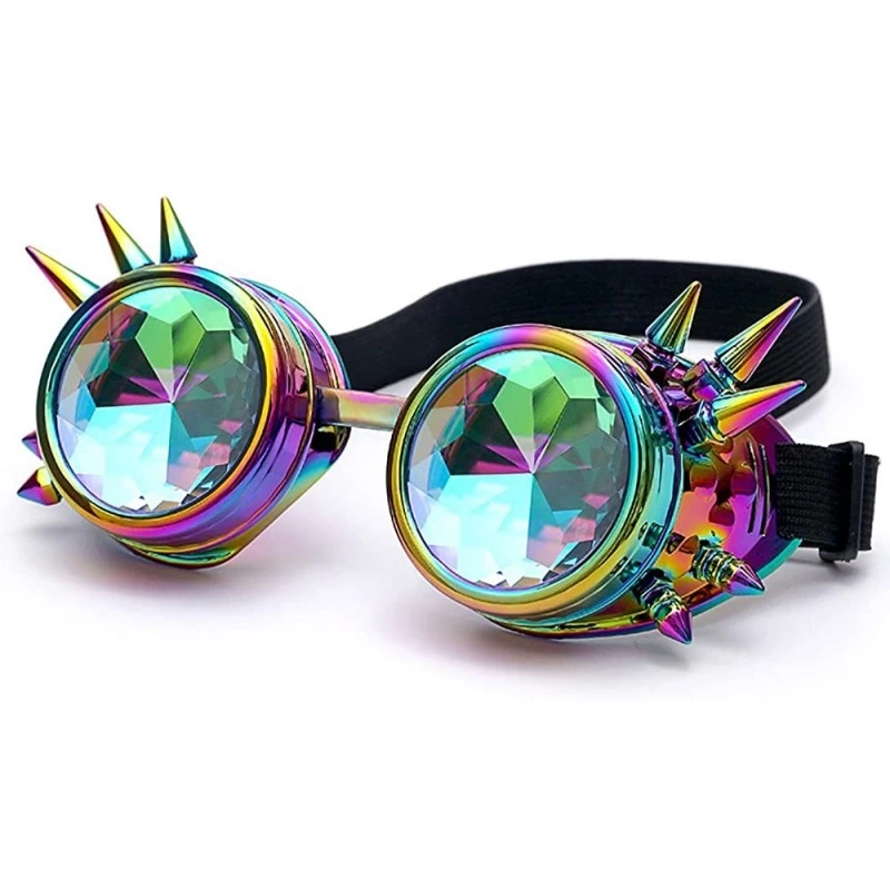Sport Colorful Glasses Rave Festival Party Sunglasses Vintage Eyewear Diffracted Lens - Multicolor - CV18UD45OD8 $15.19