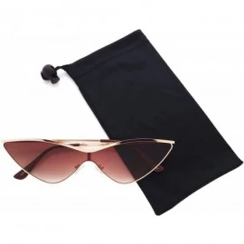 Cat Eye Women Cat Eye Flat Lens Metal Sunglasses P2461 - Gold Gradient Brown - C318QNM6ERX $18.49