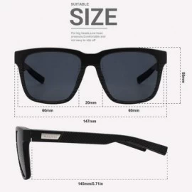 Oversized Polarized Sunglasses for Men Larger Sized Square Frame for Big Heads 8023 - 2 Pack(black+blue) - C9192EWCKES $21.52