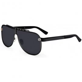 Round Polarized Aviator Sunglasses for Men Uv Protection - Round Sunglasses - Oversized Sunglasses - Oversized Black - CT18CL...