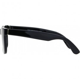 Rectangular Mens Mod Rectangular Hipster Horn Rim Plastic Sunglasses - All Black - CF18HR9O92I $8.27