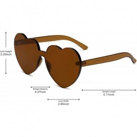 Round Fashion Rimless One Piece Clear Lens Color Candy Sunglasses - Amber - C4183LHAM57 $8.72