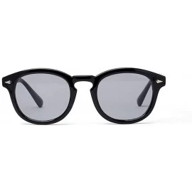 Square Retro Inspired Sunglasses With Rivets Tinted Lens UV400 - Black - C718S9KI80Q $11.91