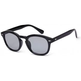 Square Retro Inspired Sunglasses With Rivets Tinted Lens UV400 - Black - C718S9KI80Q $11.91
