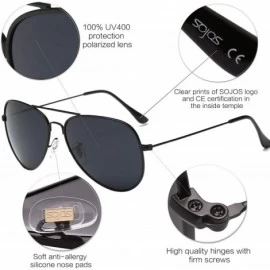 Round Classic Aviator Polarized Sunglasses Mirrored UV400 Lens SJ1054 - C1 Black Frame/Grey Lens - C917YDHKYA8 $15.90