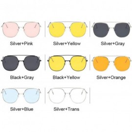 Oval Retro Round Sunglasses Women Luxury Mirror Sun Glasses Vintage Lunette De Soleil Femme - Silvertrans - CT197Y7LYN0 $14.44