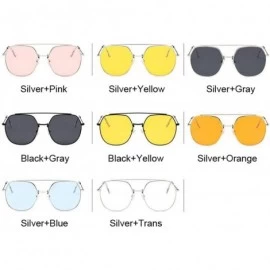 Oval Retro Round Sunglasses Women Luxury Mirror Sun Glasses Vintage Lunette De Soleil Femme - Silvertrans - CT197Y7LYN0 $14.44