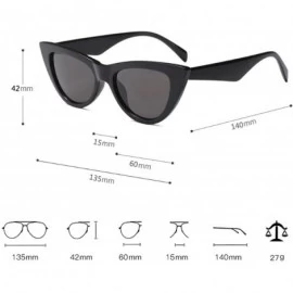 Oval Women Small sunglasse Retro Vintage Cat Eye Eyewear Goggles Resin Frame - Khaki - C218DWCRTAL $18.53