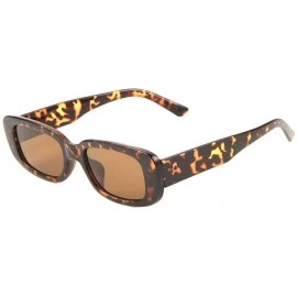 Square Rounded Square Thick Plastic Frame Sunglasses - Brown Demi - CN1983IXEH2 $27.02