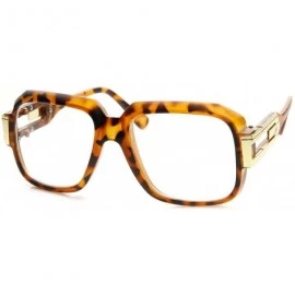 Rectangular Oversized Rectangular Retro Fashion Hip Hop Nerdy Clear Lens Glasses - Tortoise - C2183EY5RH7 $17.54