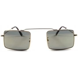 Rectangular Color Mirrored Lens Vintage Retro Fashion Mens Womens Small Rectangle Sunglasses - C81802OGZXD $15.10