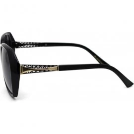 Butterfly Womens Chic Butterfly Designer Fashion Plastic Sunglasses - Black Gold Smoke - CG18WS3KOE3 $12.63