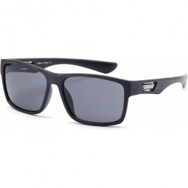 Sport Men Retro Classic Wooden Rectangular Sports UV Protection Sunglasses - Black - CD18WU7OW5W $38.94