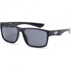 Sport Men Retro Classic Wooden Rectangular Sports UV Protection Sunglasses - Black - CD18WU7OW5W $19.96
