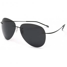 Rimless Round Ultra-Light Sunglasses Frameless Men'S Driving Mirror Polarized Sunglasses Sunshade - CX18X7LOTYT $79.88