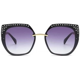 Aviator Fashion large framed diamond sunglasses - ladies UV protection aviator sunglasses - A - C418RORQU43 $49.37