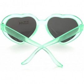 Rimless 6 Neon Colors Heart Shape Party Favors Sunglasses - Multi Packs - 6-pack Clear Green - C118GSZRYD0 $15.07