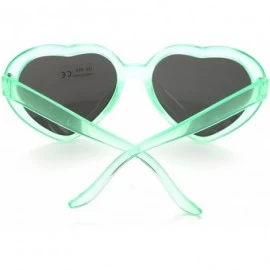 Rimless 6 Neon Colors Heart Shape Party Favors Sunglasses - Multi Packs - 6-pack Clear Green - C118GSZRYD0 $15.07