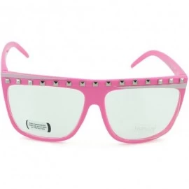 Square Men and Women's Trendy Fashion Sunglasses with 100% UV Protection - Pink-clear - C012DFI7QH5 $7.77