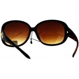 Oval Luxury Fashion Sunglasses Womens Designer Style Rhinestone Shades UV 400 - Brown (Brown) - C1186SXGU5S $11.96
