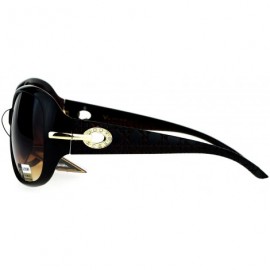 Oval Luxury Fashion Sunglasses Womens Designer Style Rhinestone Shades UV 400 - Brown (Brown) - C1186SXGU5S $11.96