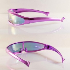 Shield Futuristic Mirror Mono Lens Cyber Robot Metallic Frame Sunglasses A272 - Purple - CI18RTYZW9Q $20.54