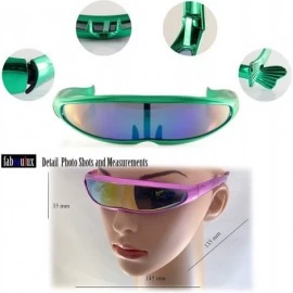 Shield Futuristic Mirror Mono Lens Cyber Robot Metallic Frame Sunglasses A272 - Purple - CI18RTYZW9Q $11.10