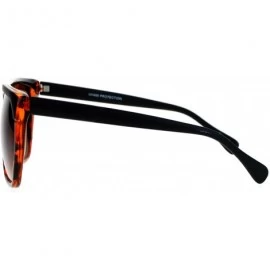 Square Unisex Fashion Sunglasses Classic Square Flat Matted Top Frame UV 400 - Tortoise (Brown) - C7187NN9EZC $8.47