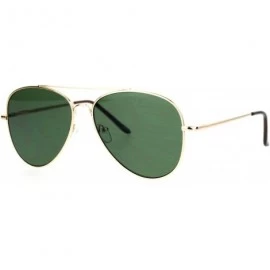 Oversized Flat Lens Aviator Sunglasses Oversized Hipster Fashion Metal Frame - Gold (Green) - C1188YR76L0 $11.81
