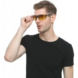 Sport Anti-Glare Polarized Yellow Lens Day & Night Driving Glasses for Men & Women - Yellow - CE18T4I240W $52.48
