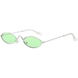 Oval UV Protection Sunglasses for Women Men Full rim frame Oval Shaped Resin Lens Metal Frame Sunglass - G - CE1902OHRKZ $18.46