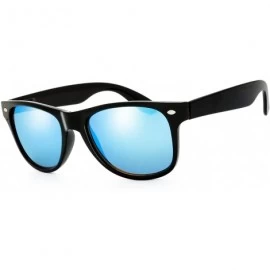 Wayfarer Classic Shaped Horn Rimmed Sunglasses Spring Temple for Men Women - 6-shiny Black - CX18DYSM63X $12.94
