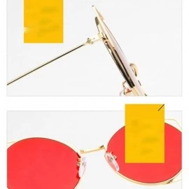 Oval UV Protection Sunglasses for Women Men Full rim frame Oval Shaped Acrylic Lens Metal Frame Sunglass - Brown - C01902RY63...