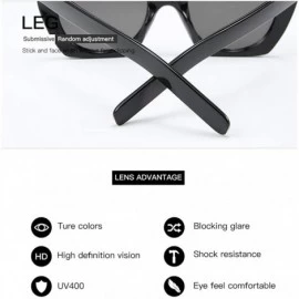 Square Fashion Square Large Frame Sunglasses for Men and Women Personalized Street Shot 2140 - Blackgrey - CY18AN2QIUY $11.51