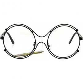 Oversized Womens Art Deco Futurism Oversize Round Funky Eye Glasses - Black - CW183D5OT6O $15.89