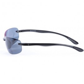 Rimless Polarized Bifocal Sunglasses for Men and Women. Durable and LightWeight Rimless Sporty Style - Jet Black - CP18O67KCQ...