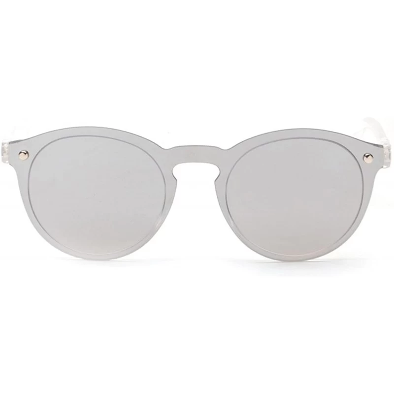 Oversized Unisex Special Oval Cut Mirror Lens Sunglasses - A - CE18G70LSGE $12.74