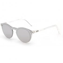 Oversized Unisex Special Oval Cut Mirror Lens Sunglasses - A - CE18G70LSGE $12.74