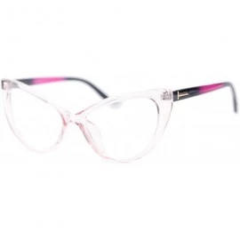 Oversized Womens Oversized Fashion Cat Eye Eyeglasses Frame Large Reading Glasses - Pink With Colorful Arm - CP18CQ25GOW $23.63