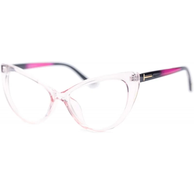 Oversized Womens Oversized Fashion Cat Eye Eyeglasses Frame Large Reading Glasses - Pink With Colorful Arm - CP18CQ25GOW $12.13