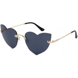 Semi-rimless Irregular Heart Shaper Sunglasses For Women Polarized Uv Protection - Rimless Sun Glasses Stylish Outdoor Eyewea...