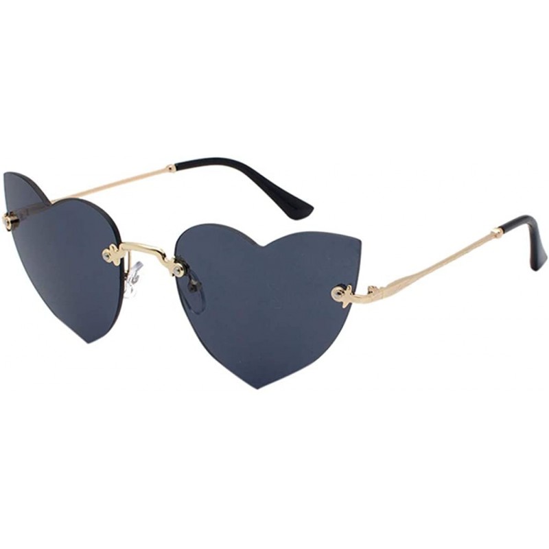 Semi-rimless Irregular Heart Shaper Sunglasses For Women Polarized Uv Protection - Rimless Sun Glasses Stylish Outdoor Eyewea...
