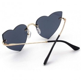 Semi-rimless Irregular Heart Shaper Sunglasses For Women Polarized Uv Protection - Rimless Sun Glasses Stylish Outdoor Eyewea...