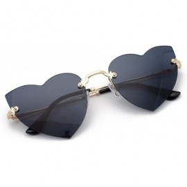 Semi-rimless Irregular Heart Shaper Sunglasses For Women Polarized Uv Protection - Rimless Sun Glasses Stylish Outdoor Eyewea...
