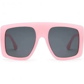 Square Fashion Oversized Square Sunglasses for Women Big Flat Top Shield Sunglasses - Pink - CU18WOEGS6Q $8.53