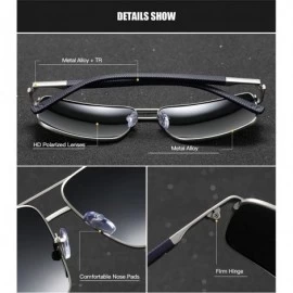Sport Square Sunglasses Polarized for Mens UV 400 Protection 60MM Fashion Style Driving Fishing - Black Grey - C9192GI53SC $1...