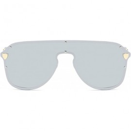 Shield Oversized Sunglasses Sun Protection Glasses Women Sexy Shield Vintage Eyewear - Silver Lens - C518D7HMDRG $13.60
