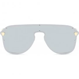 Shield Oversized Sunglasses Sun Protection Glasses Women Sexy Shield Vintage Eyewear - Silver Lens - C518D7HMDRG $13.60